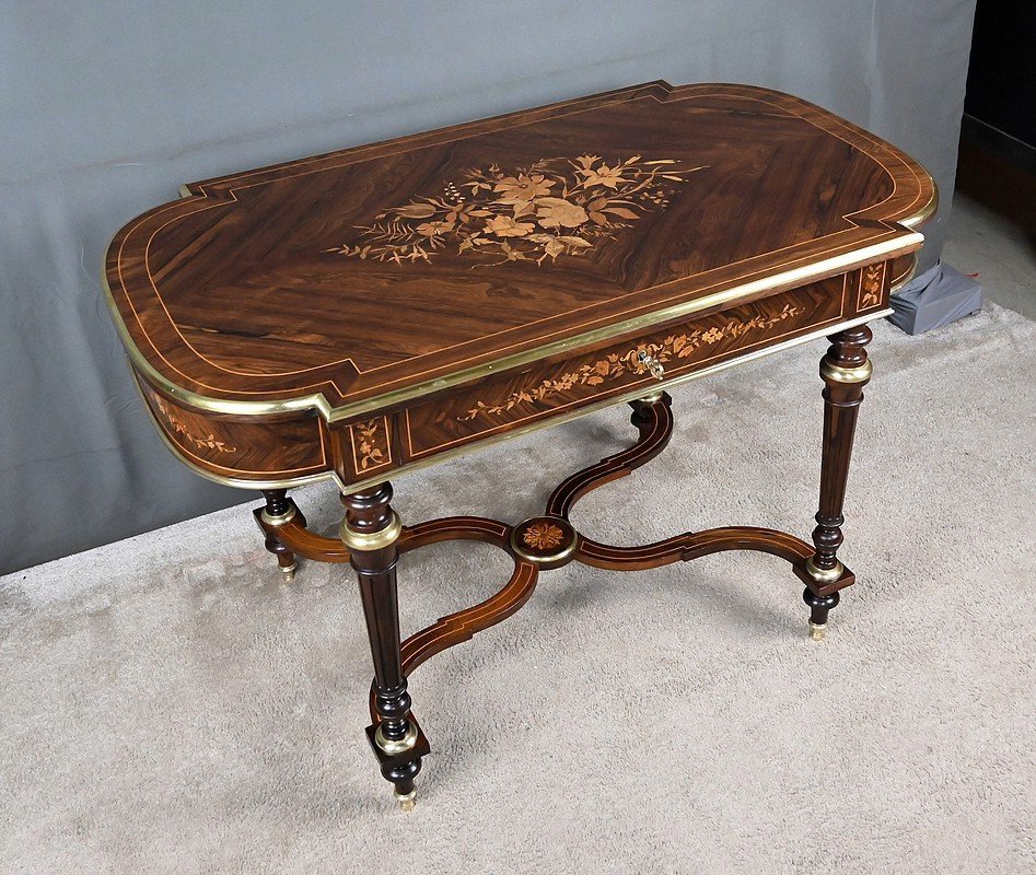Table de Milieu en Placage de Palissandre, époque Napoléon III – 2ème partie XIXe-photo-5
