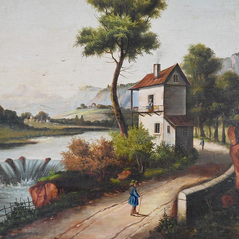 Gilded Wooden Trumeau Mirror, Louis XVI Style – 1900-photo-1