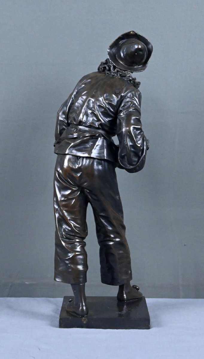 Important Bronze « Au clair de la Lune », signé Bouret – Fin XIXe-photo-2