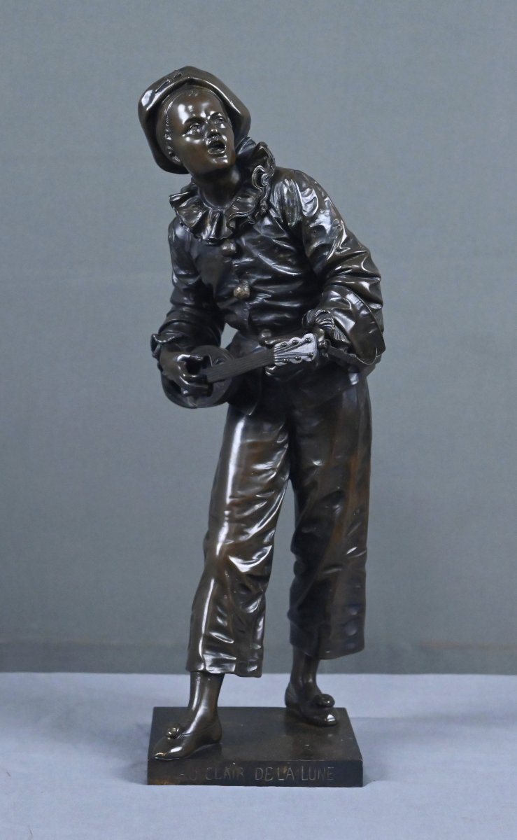 Important Bronze « Au clair de la Lune », signé Bouret – Fin XIXe-photo-3