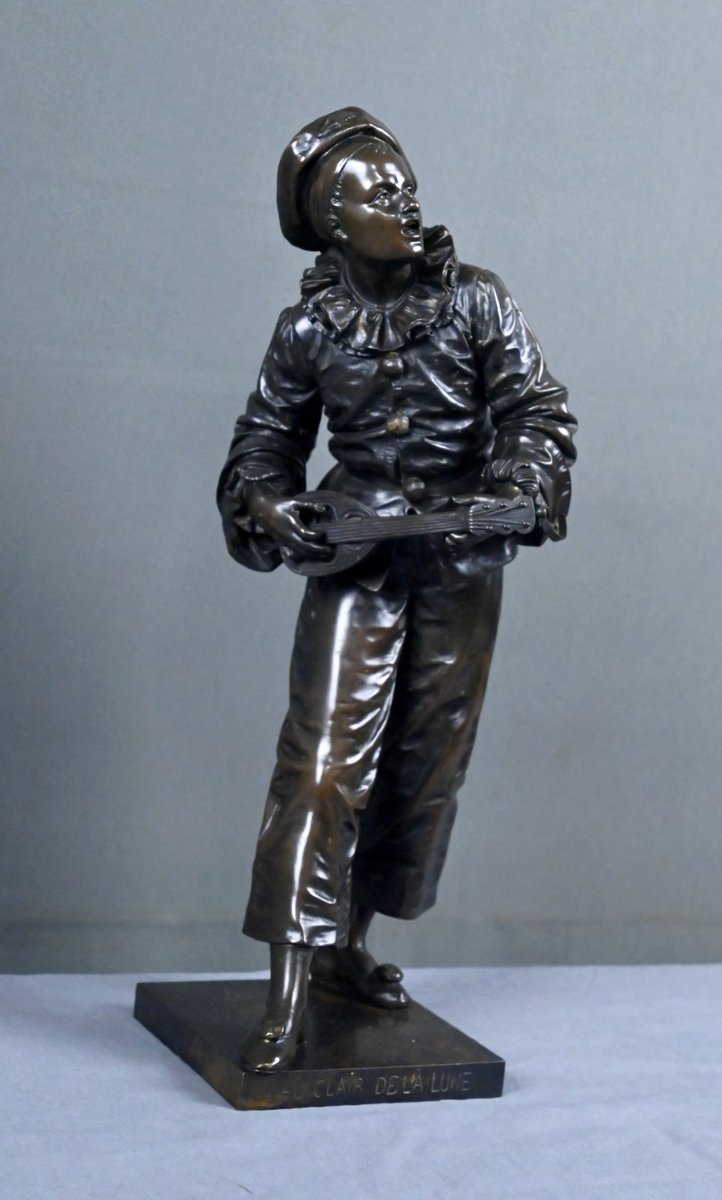 Important Bronze « Au clair de la Lune », signé Bouret – Fin XIXe-photo-5