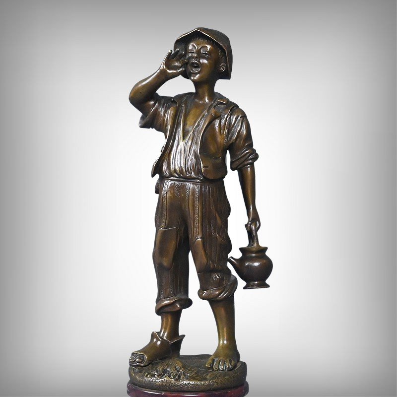 Bronze « Le Petit Porteur d’Eau », signé Dubois – Fin XIXe-photo-2