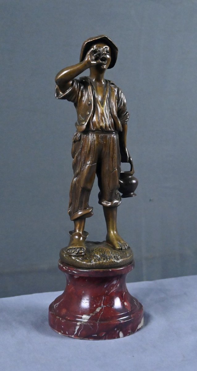Bronze « Le Petit Porteur d’Eau », signé Dubois – Fin XIXe-photo-3