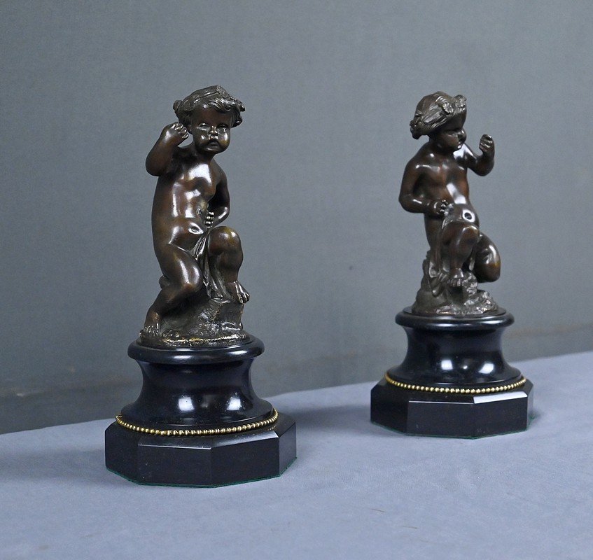 Paire de Putti en Bronze – 2ème partie XIXe-photo-3