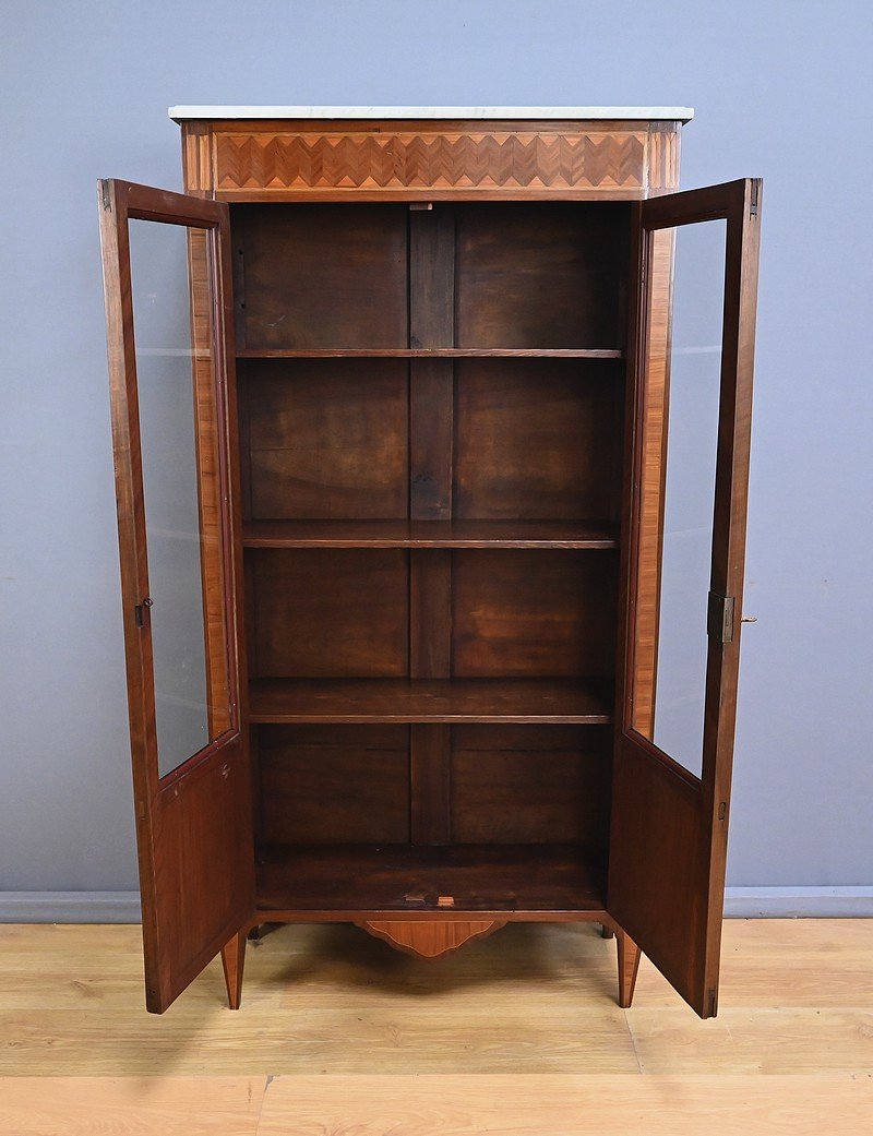 Petite Bibliothèque en Marqueterie, style Louis XVI – Début XXe-photo-3