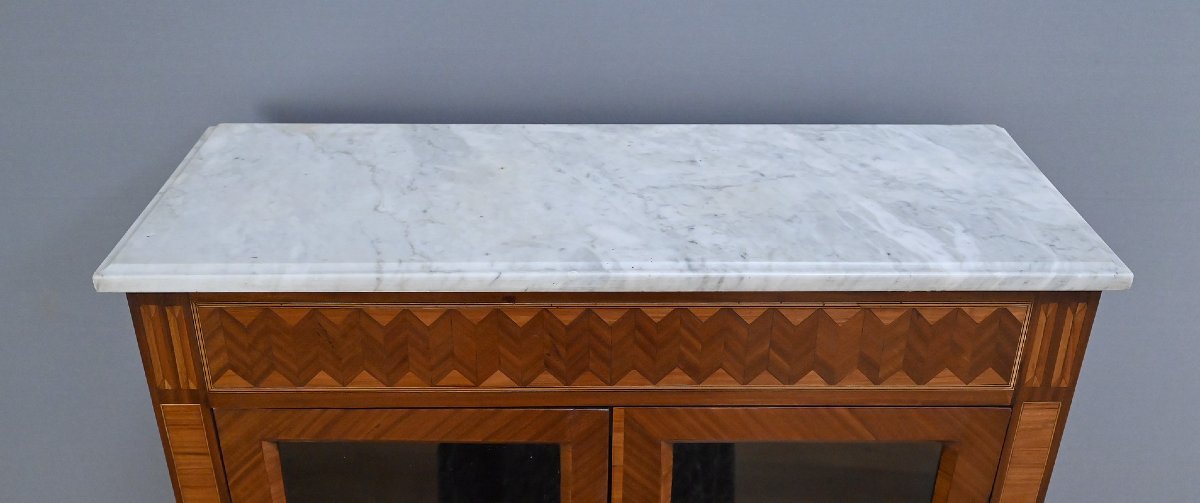 Petite Bibliothèque en Marqueterie, style Louis XVI – Début XXe-photo-2