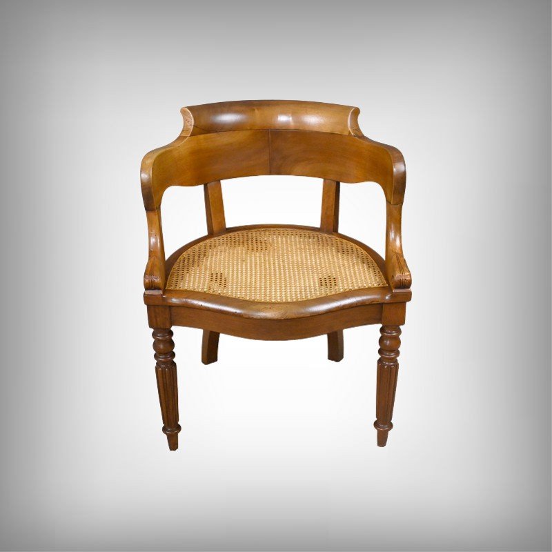 Fauteuil de Bureau en Noyer, époque Louis-Philippe – 1ère partie XIXe-photo-2