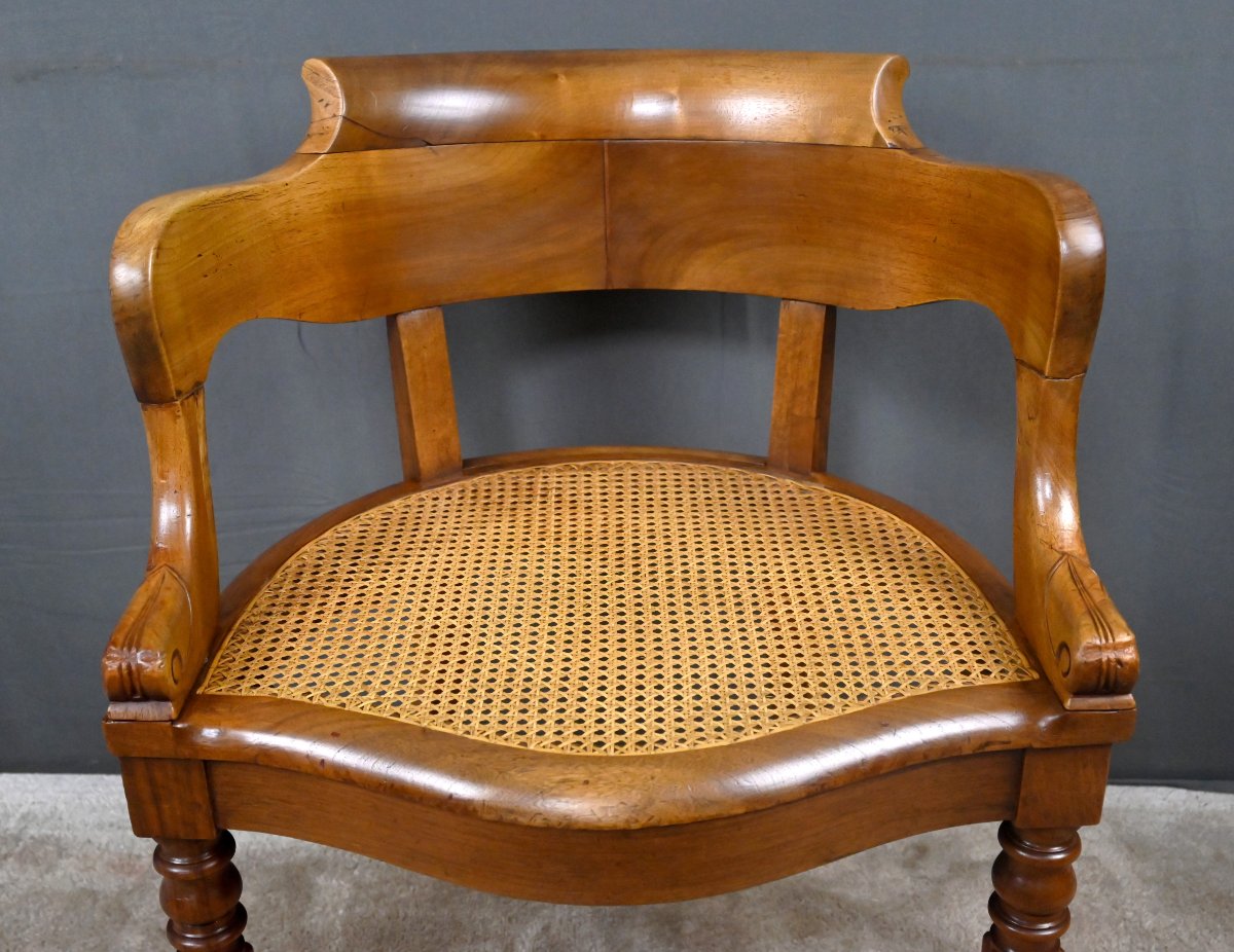Fauteuil de Bureau en Noyer, époque Louis-Philippe – 1ère partie XIXe-photo-3