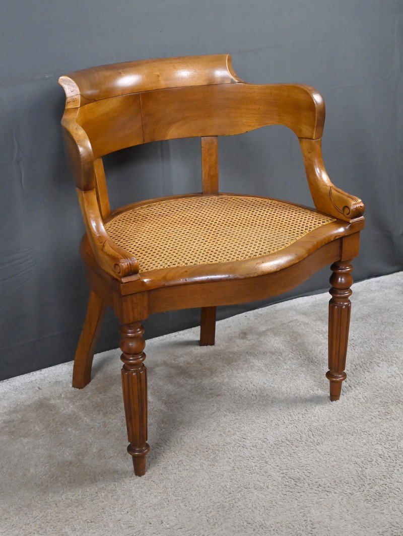 Fauteuil de Bureau en Noyer, époque Louis-Philippe – 1ère partie XIXe-photo-4