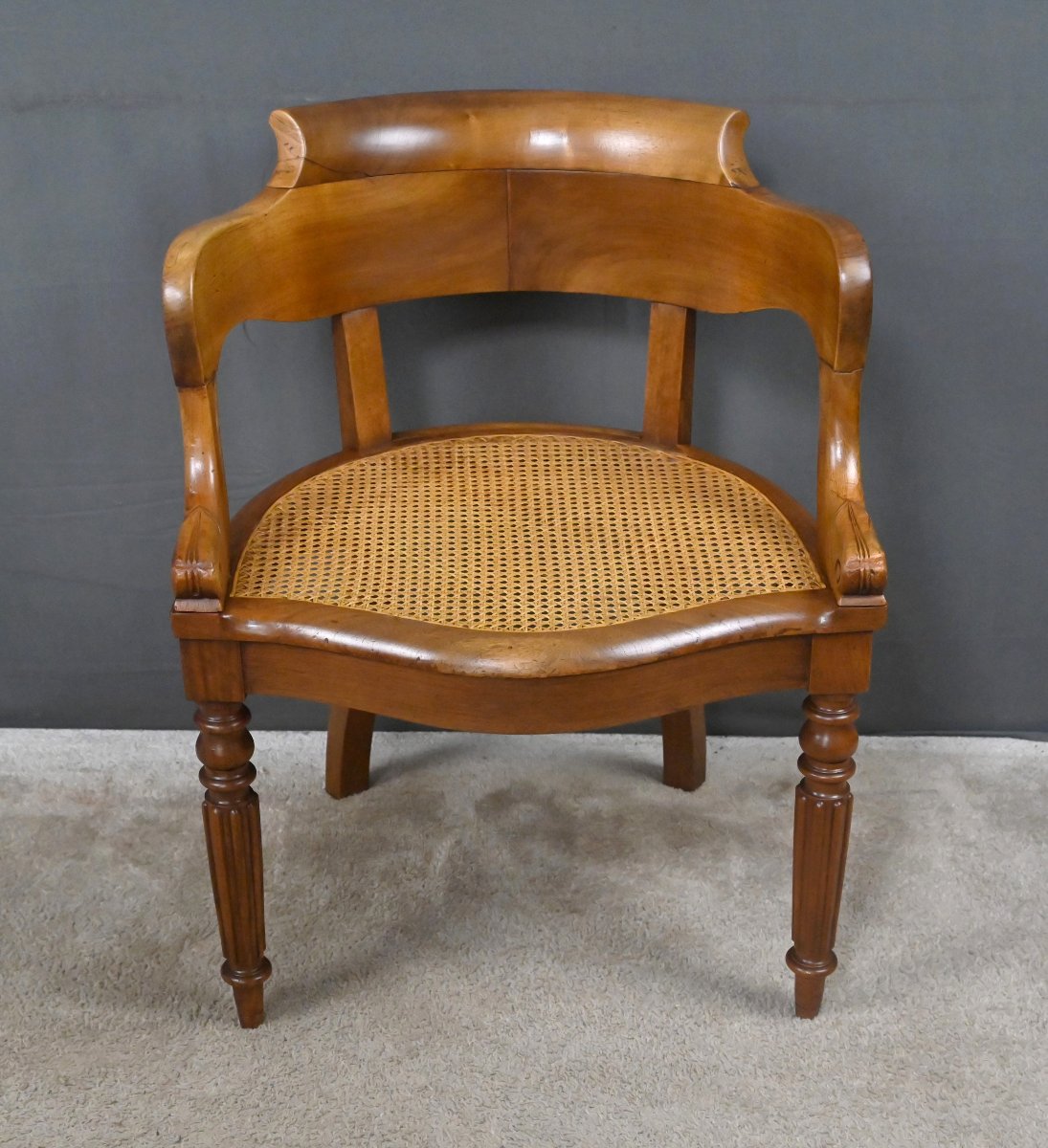 Fauteuil de Bureau en Noyer, époque Louis-Philippe – 1ère partie XIXe-photo-2