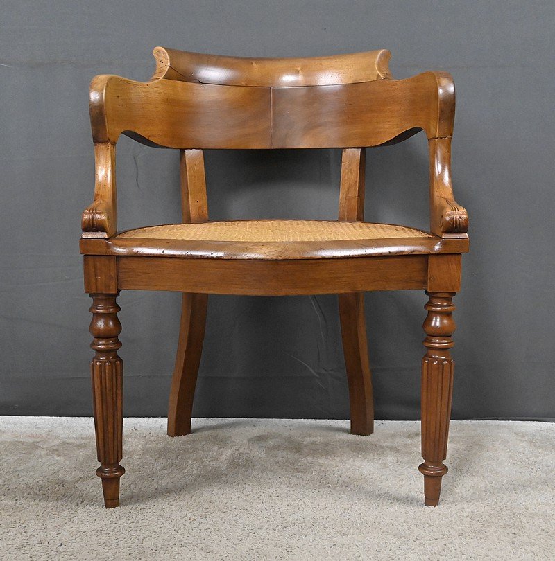 Fauteuil de Bureau en Noyer, époque Louis-Philippe – 1ère partie XIXe-photo-3