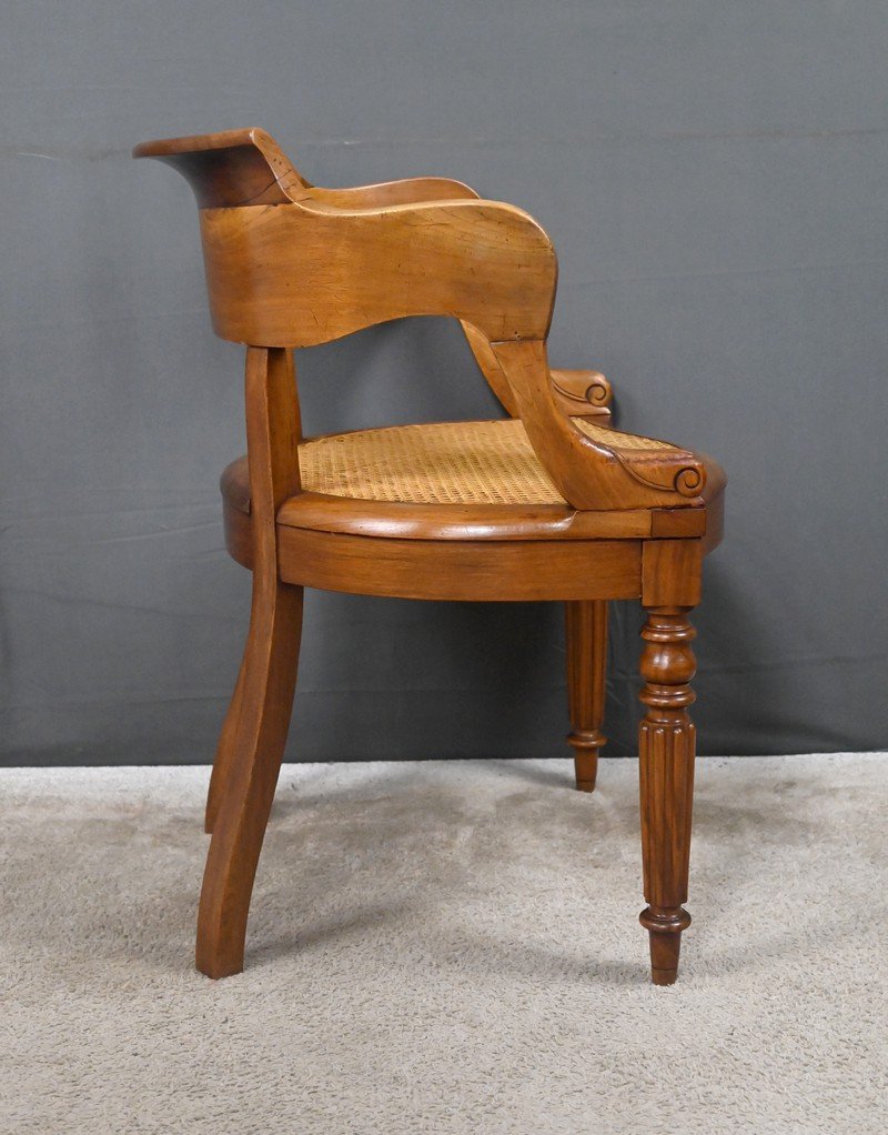 Fauteuil de Bureau en Noyer, époque Louis-Philippe – 1ère partie XIXe-photo-7