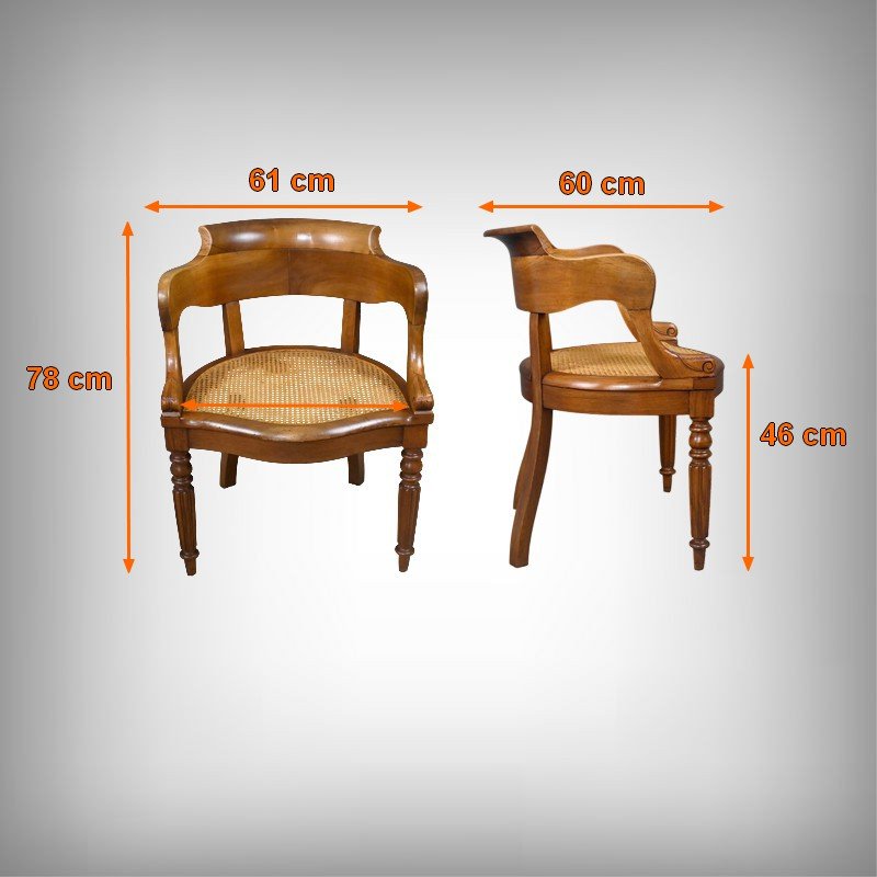 Fauteuil de Bureau en Noyer, époque Louis-Philippe – 1ère partie XIXe-photo-8