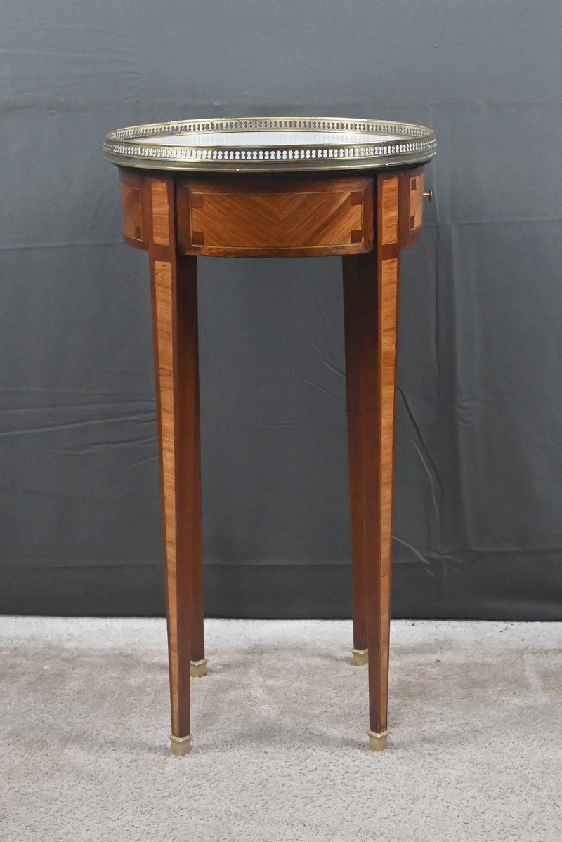Petit Guéridon de Salon en Marqueterie, style Louis XVI – Début XXe-photo-7