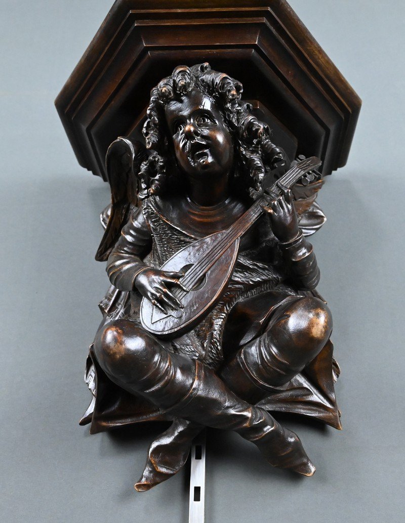 Carved Walnut Wall-mounted Console Table, Renaissance Style – Late 19th Century-photo-4