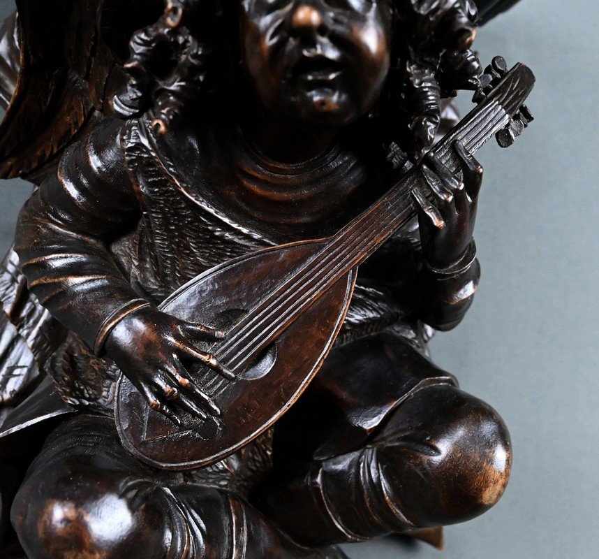 Carved Walnut Wall-mounted Console Table, Renaissance Style – Late 19th Century-photo-4