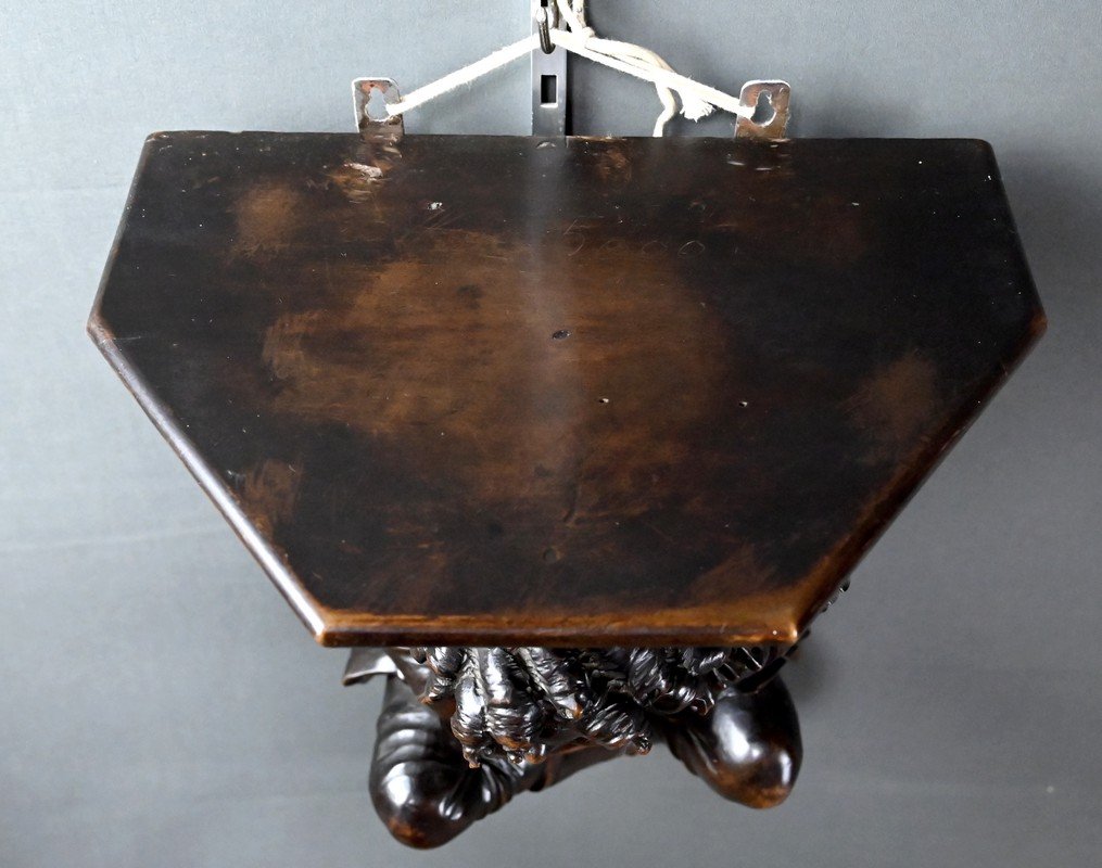 Carved Walnut Wall-mounted Console Table, Renaissance Style – Late 19th Century-photo-6