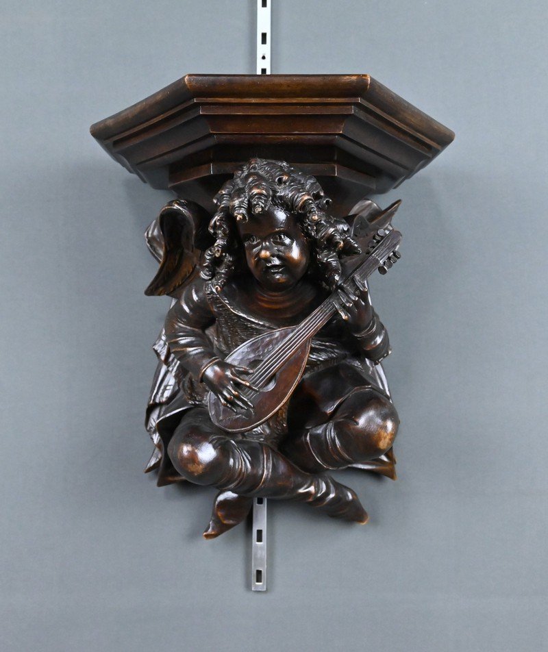 Carved Walnut Wall-mounted Console Table, Renaissance Style – Late 19th Century-photo-8