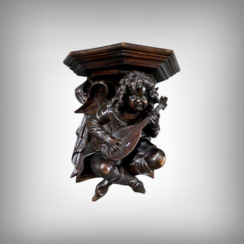 Carved Walnut Wall-mounted Console Table, Renaissance Style – Late 19th Century