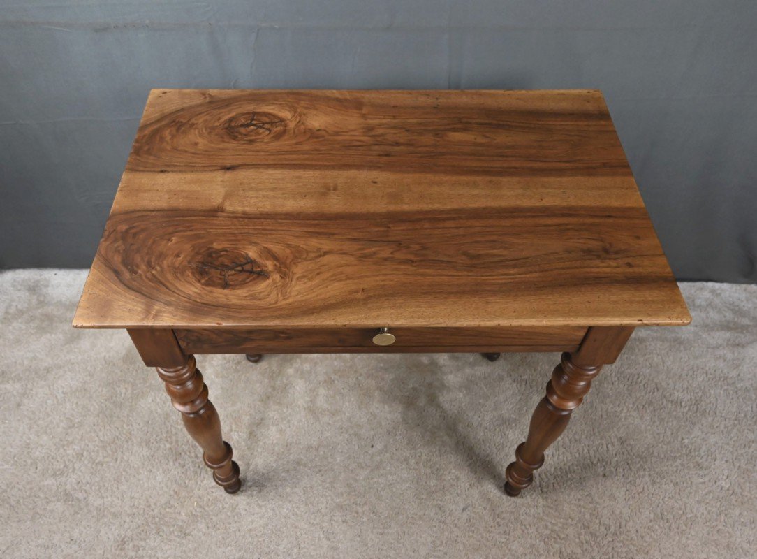 Petite Table Bureau en Noyer, style Louis-Philippe – XIXe-photo-4