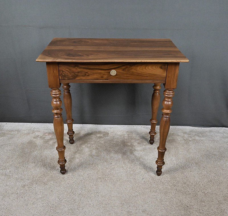 Petite Table Bureau en Noyer, style Louis-Philippe – XIXe-photo-7
