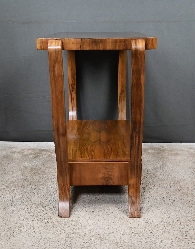 Art Deco-style Walnut Veneer Console Table – 20th Century-photo-5