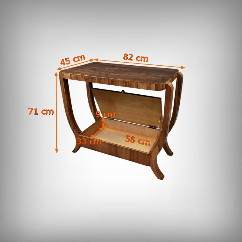 Art Deco-style Walnut Veneer Console Table – 20th Century-photo-7
