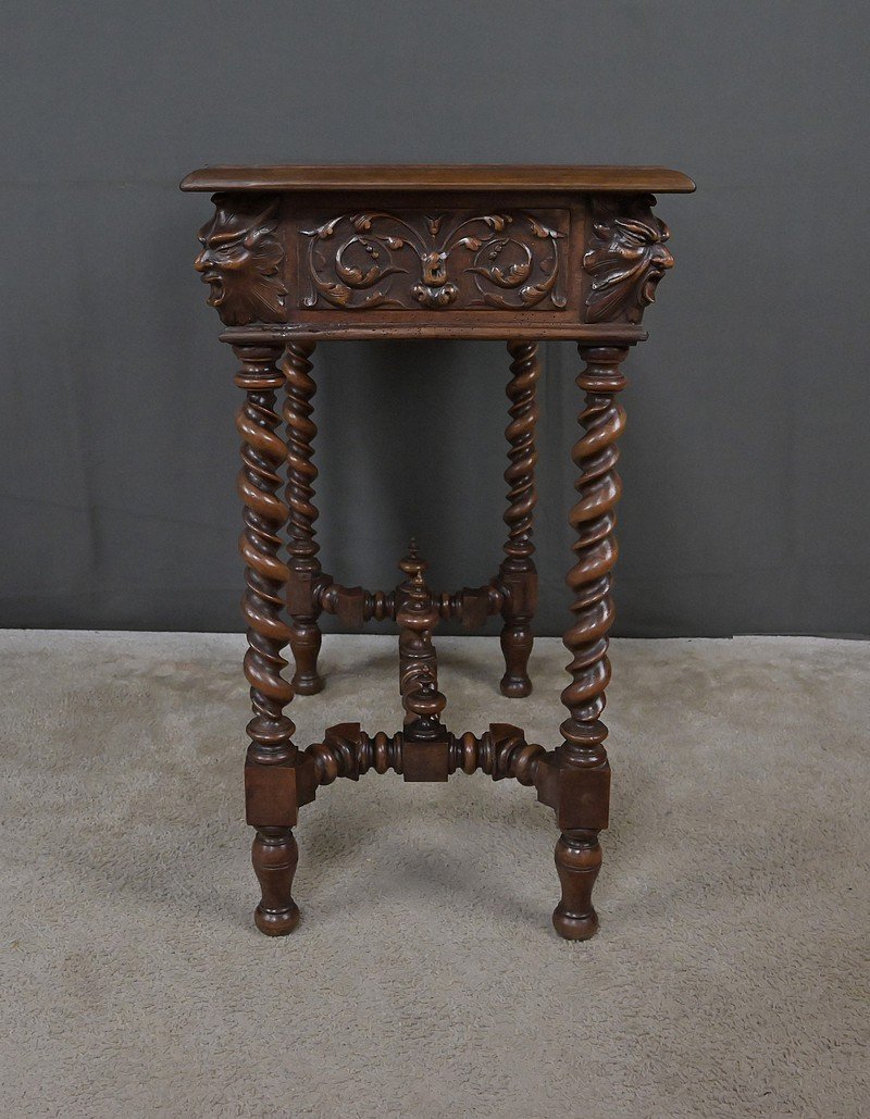 Small Walnut Desk, Henri II Style – Late 19th Century-photo-4