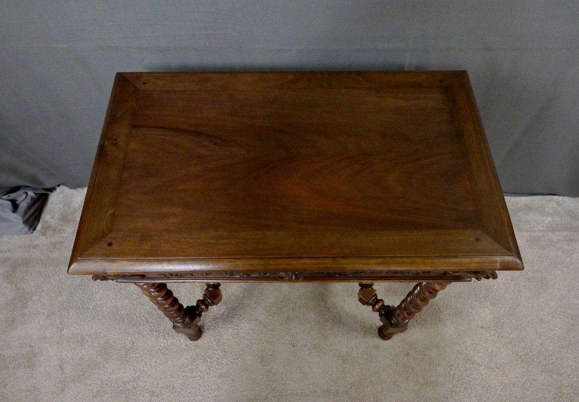 Small Walnut Desk, Henri II Style – Late 19th Century-photo-6