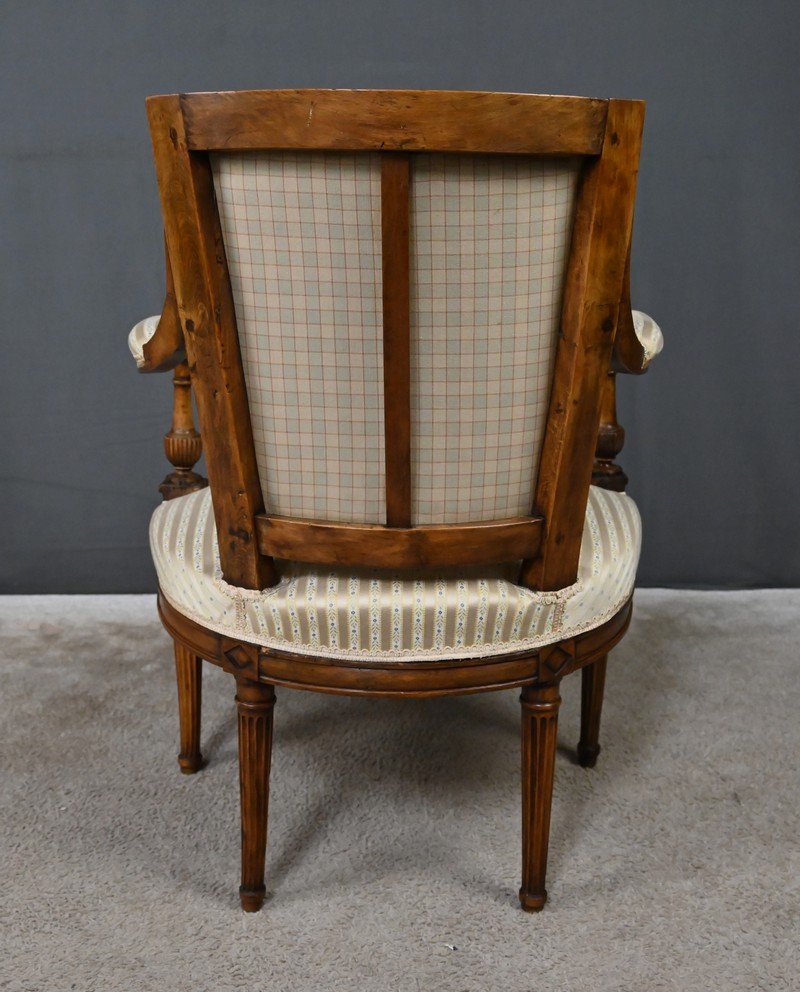Fauteuil Cabriolet En Hêtre, époque Louis XVI – 2ème Partie XVIIIe-photo-4
