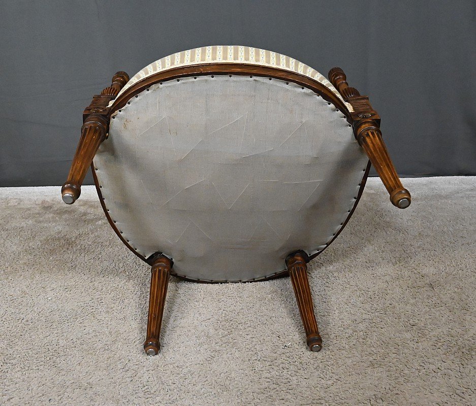 Fauteuil Cabriolet En Hêtre, époque Louis XVI – 2ème Partie XVIIIe-photo-8