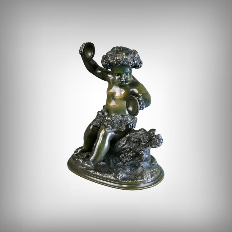 Bronze “bacchus With Cymbals,” After Clodion – Second Half Of The 19th Century-photo-2