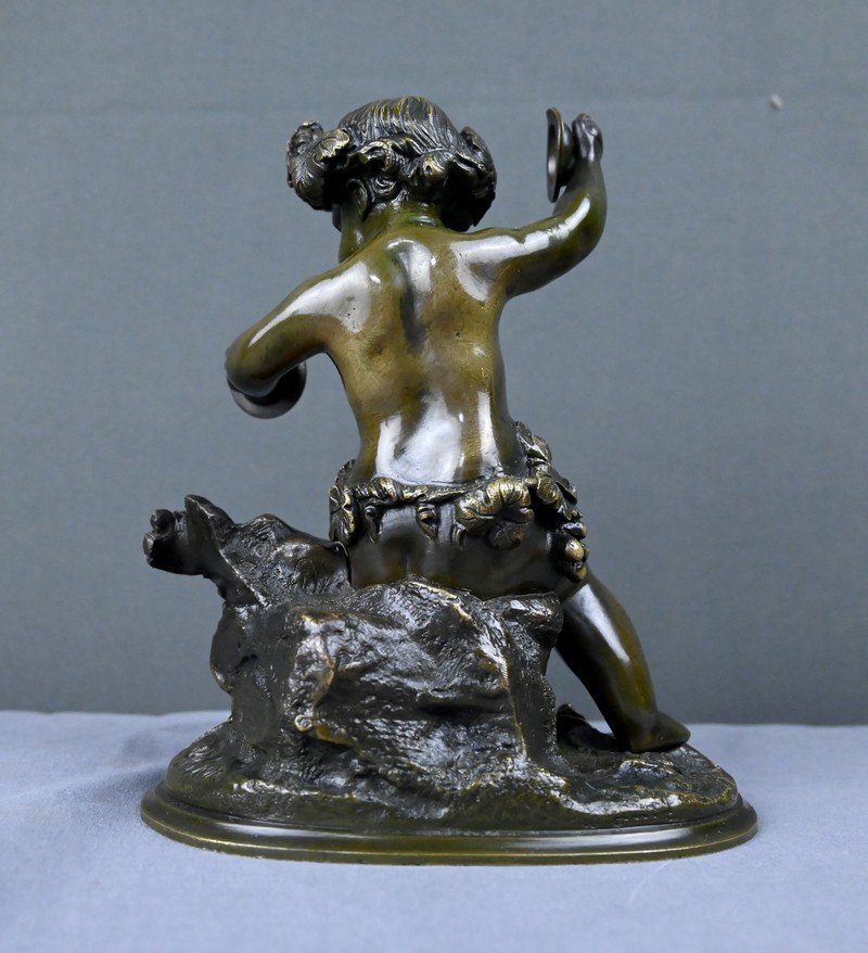 Bronze “bacchus With Cymbals,” After Clodion – Second Half Of The 19th Century-photo-4