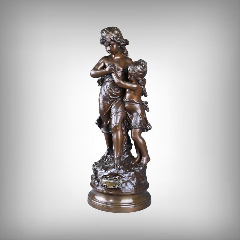 Important Bronze « Surprise », signé Hippolyte Moreau – 2ème partie XIXe-photo-2