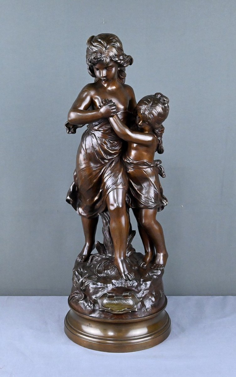 Important Bronze « Surprise », signé Hippolyte Moreau – 2ème partie XIXe-photo-3