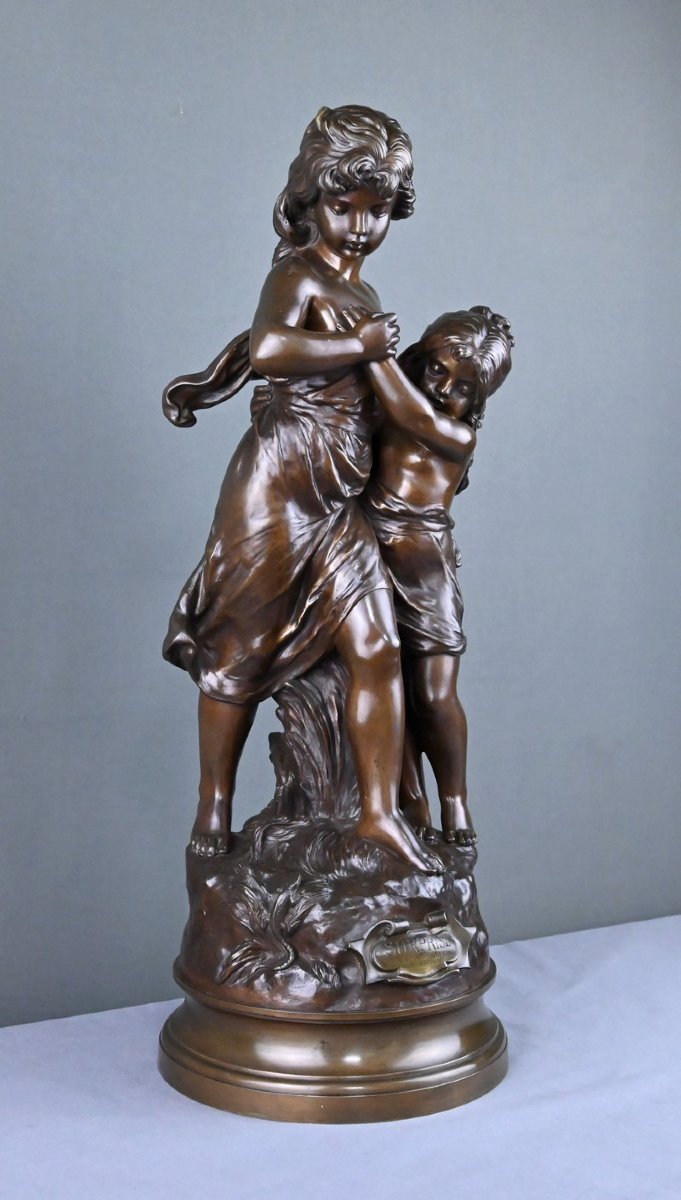 Important Bronze « Surprise », signé Hippolyte Moreau – 2ème partie XIXe-photo-4