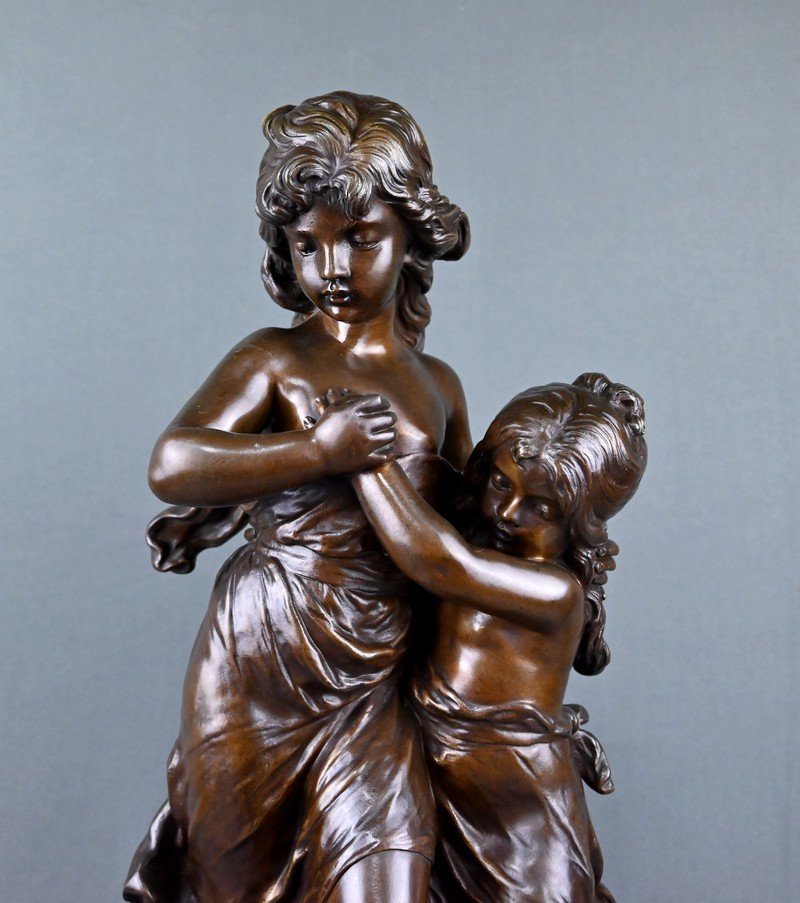 Important Bronze « Surprise », signé Hippolyte Moreau – 2ème partie XIXe-photo-1