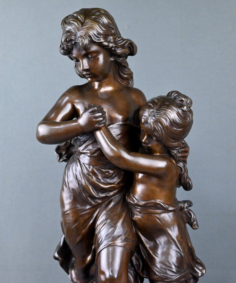 Important Bronze « Surprise », signé Hippolyte Moreau – 2ème partie XIXe-photo-2