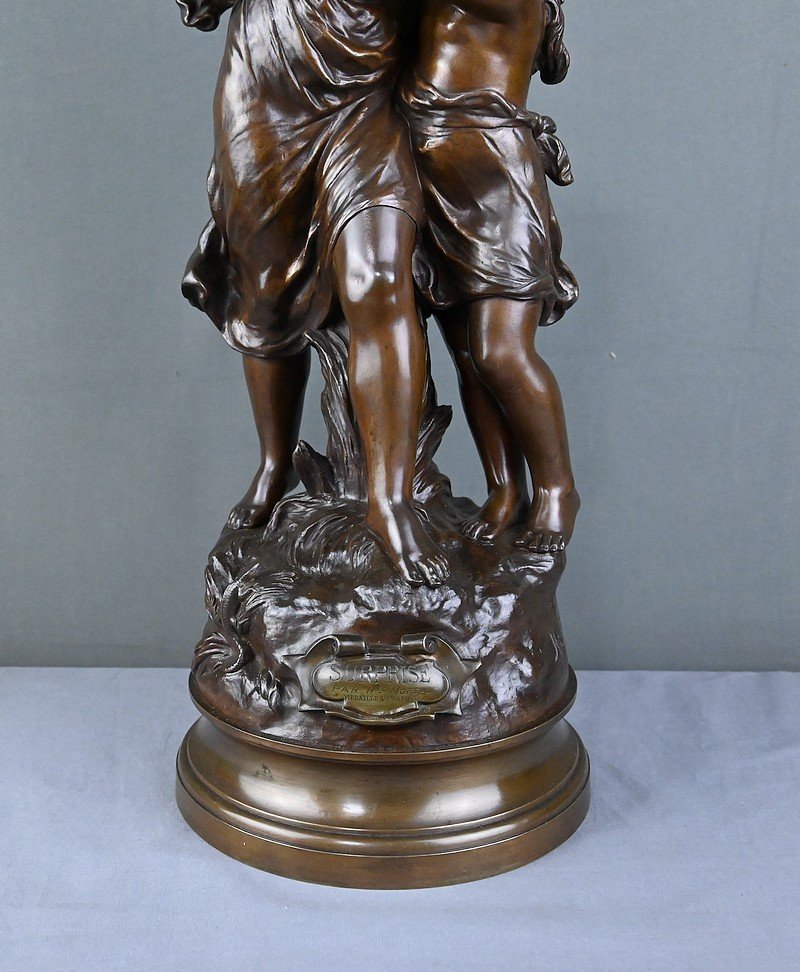 Important Bronze « Surprise », signé Hippolyte Moreau – 2ème partie XIXe-photo-5