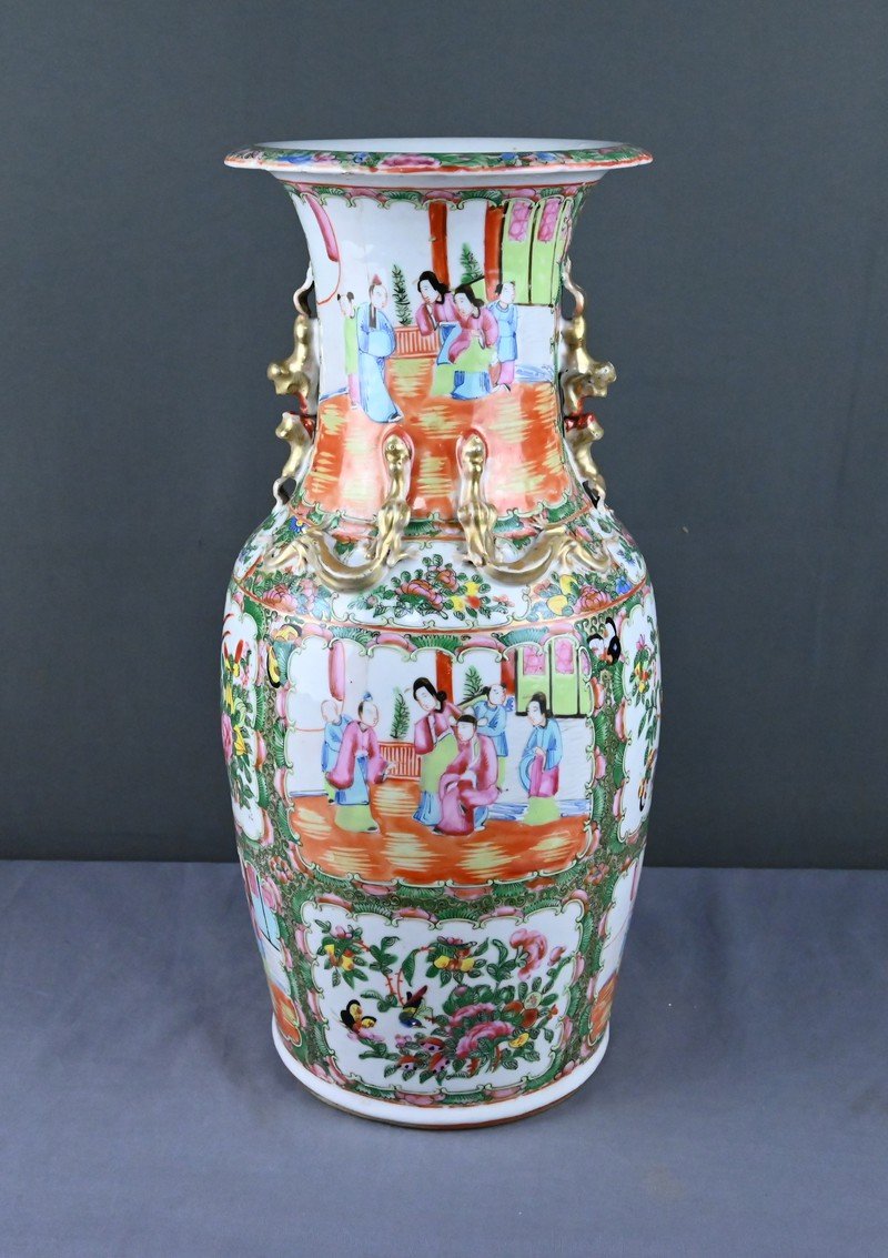 Important Vase en Porcelaine de Canton, Chine – Fin XIXe-photo-3