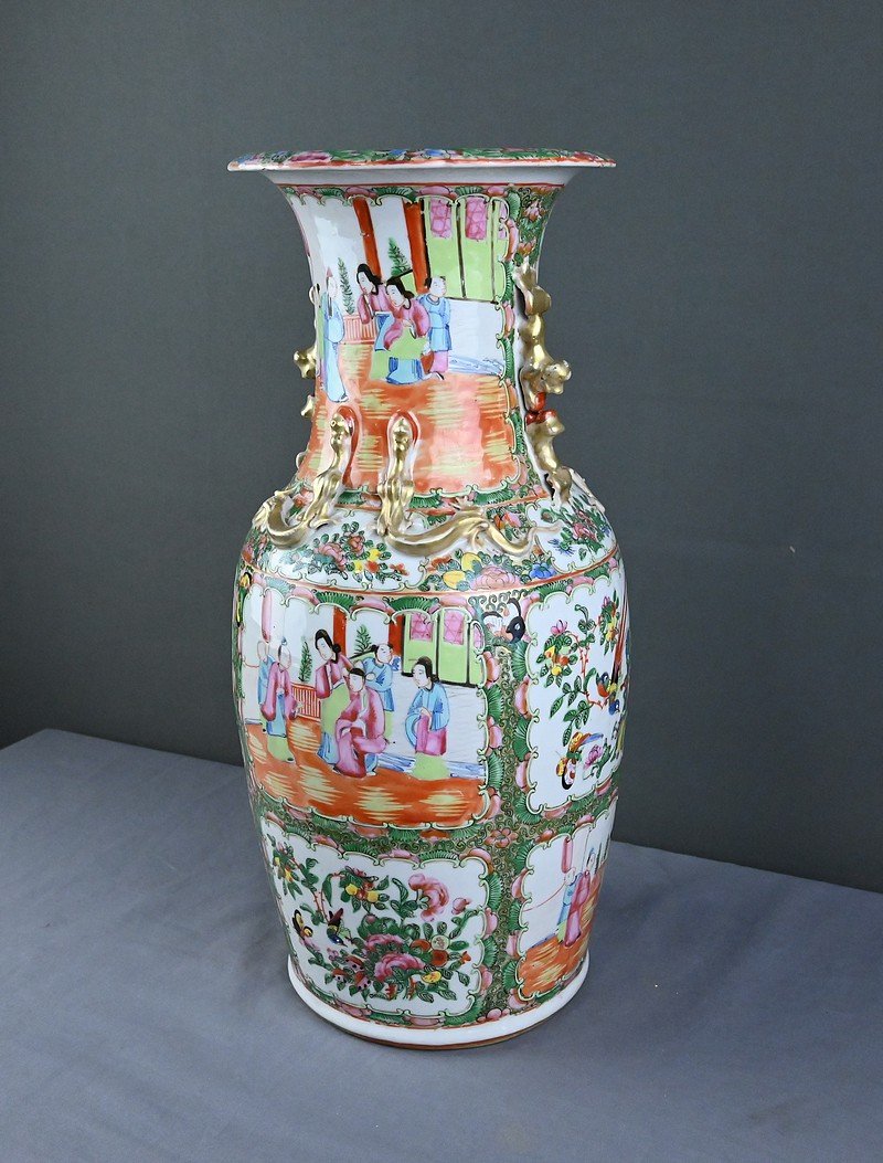 Important Vase en Porcelaine de Canton, Chine – Fin XIXe-photo-1