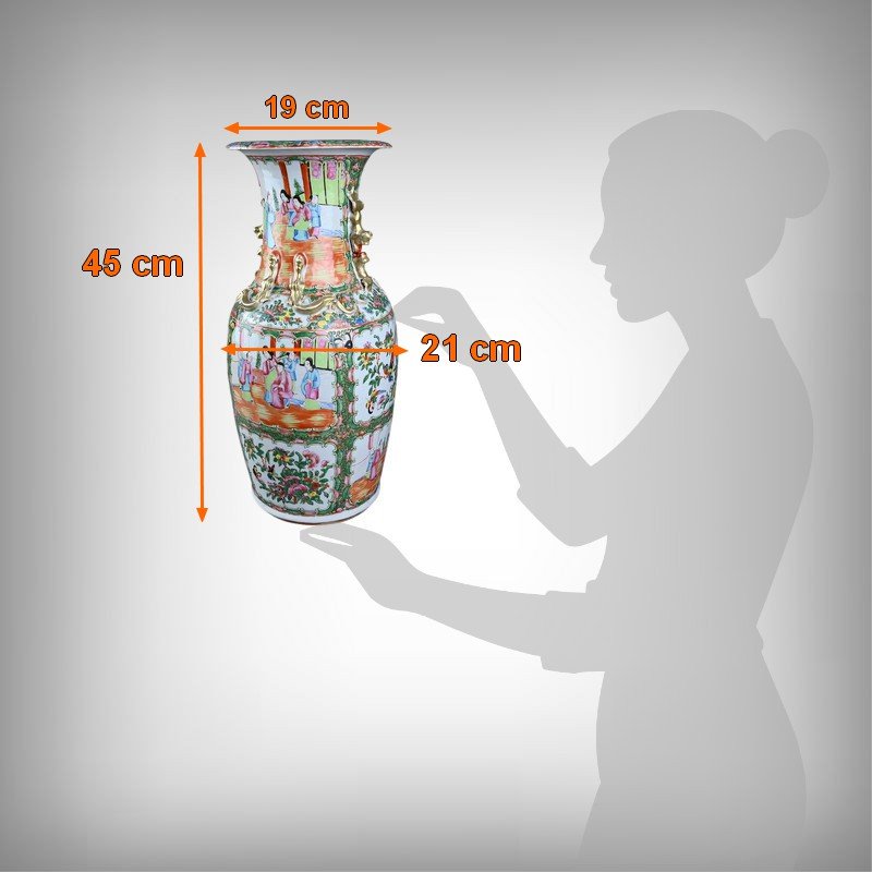 Important Vase en Porcelaine de Canton, Chine – Fin XIXe-photo-4