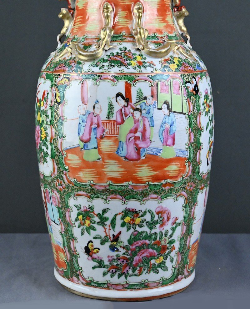 Important Vase en Porcelaine de Canton, Chine – Fin XIXe-photo-6