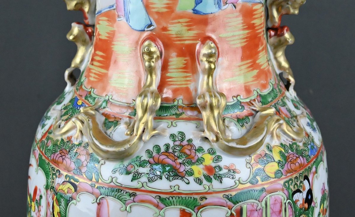 Important Vase en Porcelaine de Canton, Chine – Fin XIXe-photo-7