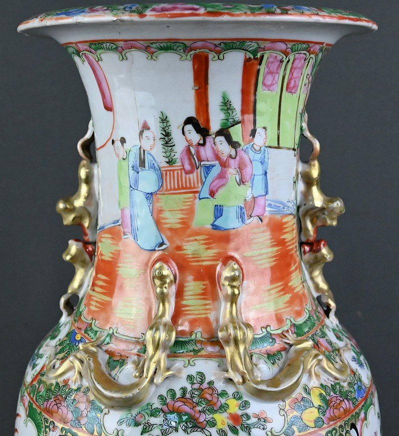 Important Vase en Porcelaine de Canton, Chine – Fin XIXe-photo-8