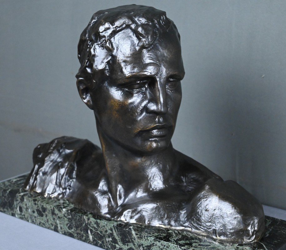 Important Bronze « Buste d’Homme » signé Victor Demanet – 1re partie XXe-photo-4