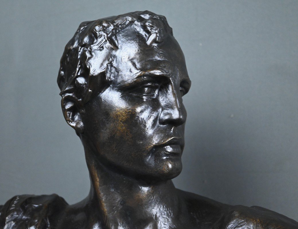 Important Bronze « Buste d’Homme » signé Victor Demanet – 1re partie XXe-photo-5