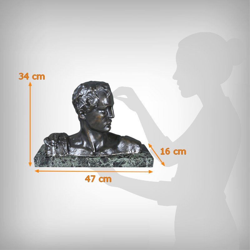 Important Bronze « Buste d’Homme » signé Victor Demanet – 1re partie XXe-photo-8