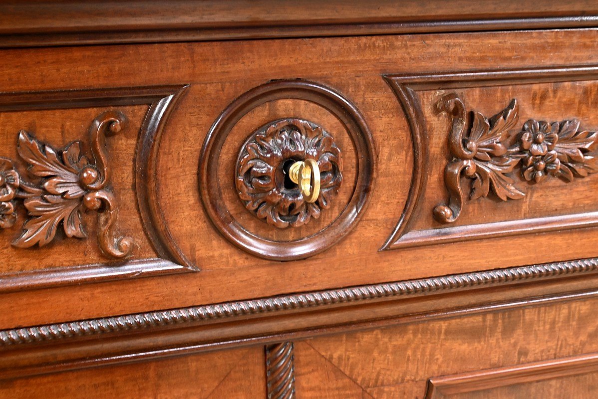 Antique Sideboard, Dresser, And Writing Desk, Made Of Mahogany And Lemonwood, In The Restoration Style – Part 1-photo-4