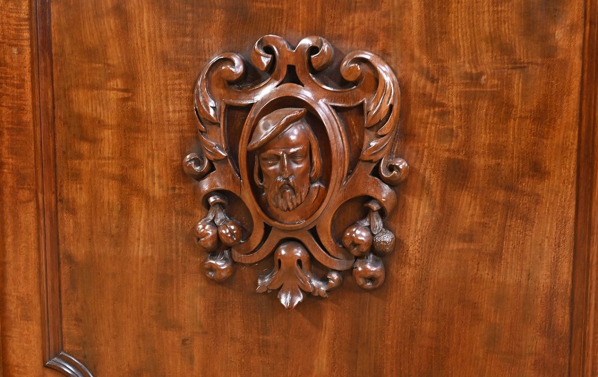 Antique Sideboard, Dresser, And Writing Desk, Made Of Mahogany And Lemonwood, In The Restoration Style – Part 1-photo-2